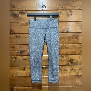 Lululemon Rio Mist White Black Wunder Under Crop Legging *Luxtreme